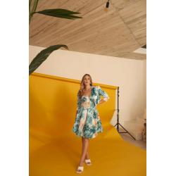 Bolero corto smeraldo vista indossato anteriore