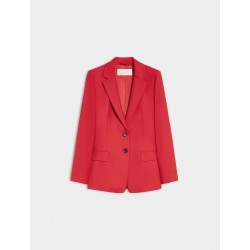 Blazer monopetto in tessuto fluido stretch rosso vista anteriore