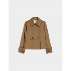 Giacca trench in cottone marrone vista anteriore