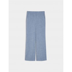 Pantaloni svasati azzurro vista anteriore