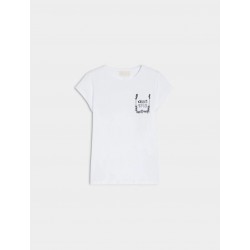 T-shirt mezza manica logata  bianca vista anteriore