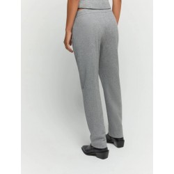 Pantaloni in cotone jersey jacquard grigio vista posteriore indossata