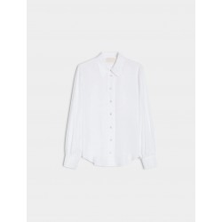 Camicia morbida dritta in cotone bianco vista anteriore