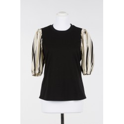 T-shirt mezza manica nera vista anteriore