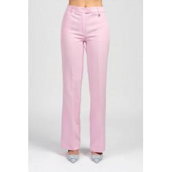 Pantalone classico rosa vista anteriore indossato in primo piano