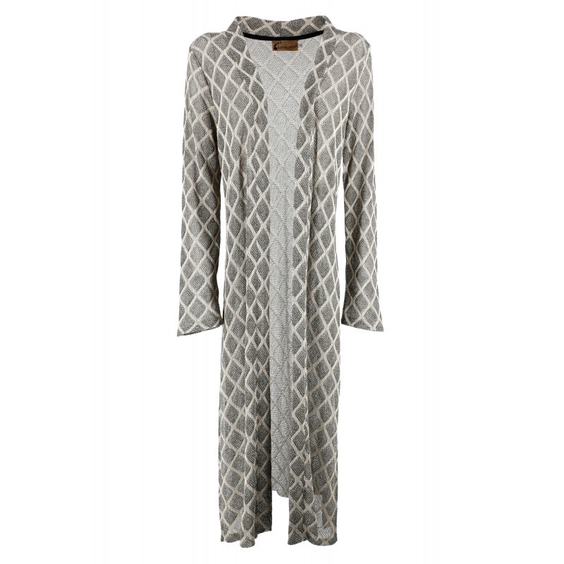 Cardigan Lungo senza bottoni in lurex vista anteriore