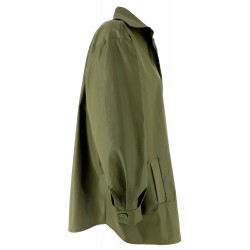 Giacca oversize verde vista profilo
