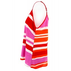 Top con spalline regolabili scollo a V vista profilo