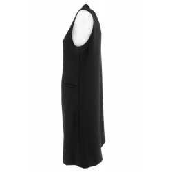 Maxi gilet lungo nero vista  profilo