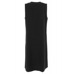 Maxi gilet lungo nero vista posteriore