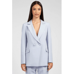 Blazer doppio petto lavanda vista anteriore indossata
