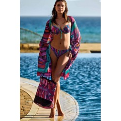 Bikini coppa push up con ferretto  multicolor vista anteriore indossato