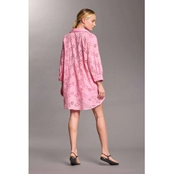 CAMICIA IN PIZZO SANGALLO ROSA VISTA POSTERIORE INDOSSATO