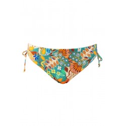 Bikini coppa con ferretto slip con coulisse verde vista anteriore