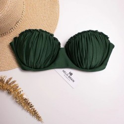 Bikini fascia con coppa imbottita con ferretto verde foresta