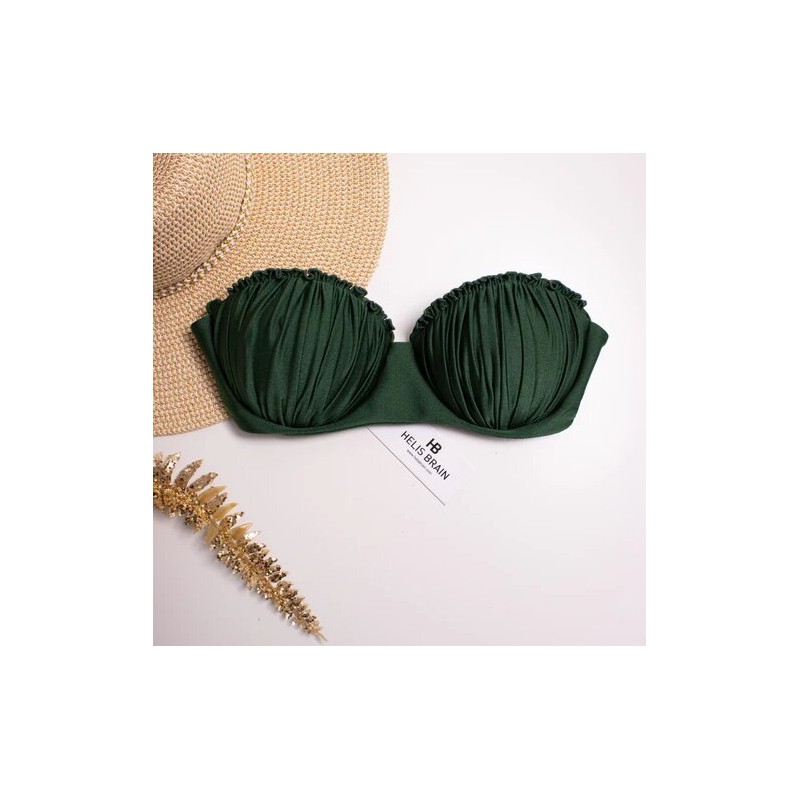 Bikini fascia con coppa imbottita con ferretto verde foresta Bikini fascia con coppa imbottita con ferretto verde foresta