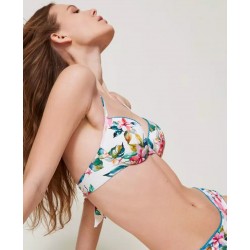 foto profilo figura intera-bikini push-up stampa fiori bianco twinset