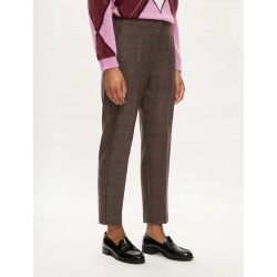 PANTALONI SEMIADERENTI A QUADRI TESTA - MORO - I BLUES -  vista anteriore indossato