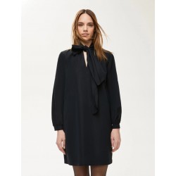 ABITO CORTO IN TAFFETTA' NERO - I BLUES - vista anteriore indossato