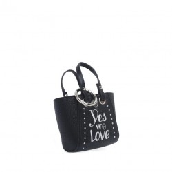 PORTACHIAVI MINI BORSA LITTE P "YES WE ME" NERA - LE PANDORINE