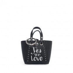 PORTACHIAVI MINI BORSA LITTE P "YES WE ME" NERA - LE PANDORINE