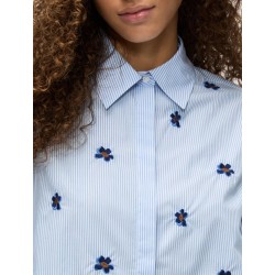 CAMICIA RICAMATA IN COTONE AZZURRA - I BLUES - IBLBRONCIO - vista in primo piano