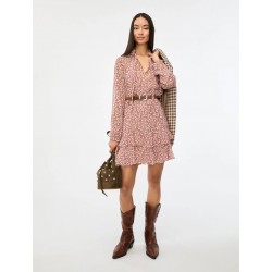 ABITO CORTO FANTASIA IN CREPE ROSA - IBLUFO - IBLUES - vista anteriore indossato