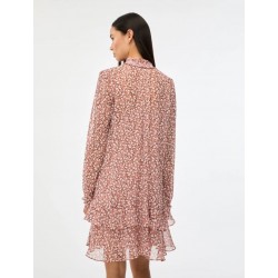 ABITO CORTO FANTASIA IN CREPE ROSA - IBLUFO - IBLUES - vista posteriore indossato