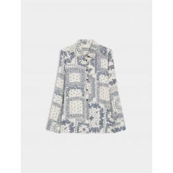 CAMICIA DONNA IN VISCOSA AVORIO FANTASIA BLU - I IBLUES-  ibleditto