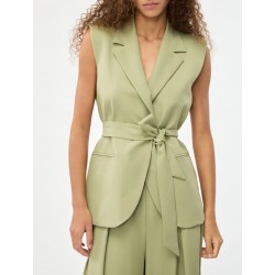 BLAZER SENZA MANICHE CON CINTURA VERDE - I BLUES - IBLSALUBRE - vista anteriore indossato