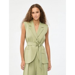 BLAZER SENZA MANICHE CON CINTURA VERDE - I BLUES - IBLSALUBRE - vista anteriore indossato