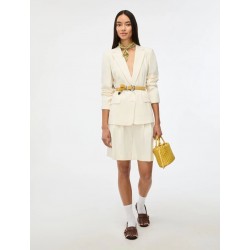 BERMUDA IN PIQUE' DI COTONE BIANCO - I BLUES - IBLDOLMEN - vista  completa con la sua giacca