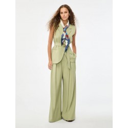 PANTALONI A PALAZZO VERDE - IBLUES - IBLMELODIA - vista anteriore indossato