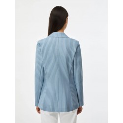 BLAZER IN JERSEY A RIGHE AZZURRO - I BLUES - IBLURBANFRESCO - vista posteriore indossato