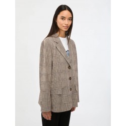 BLAZER DONNA A QUADRI TABACCO - I BLUES - IBLTABACCO - vista anteriore indossato
