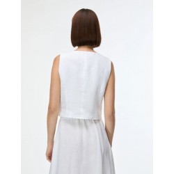 TOP IN LINO CON FIOCCHI BIANCO - IBLUES - IBLVETTURA - vista posteriore indossato