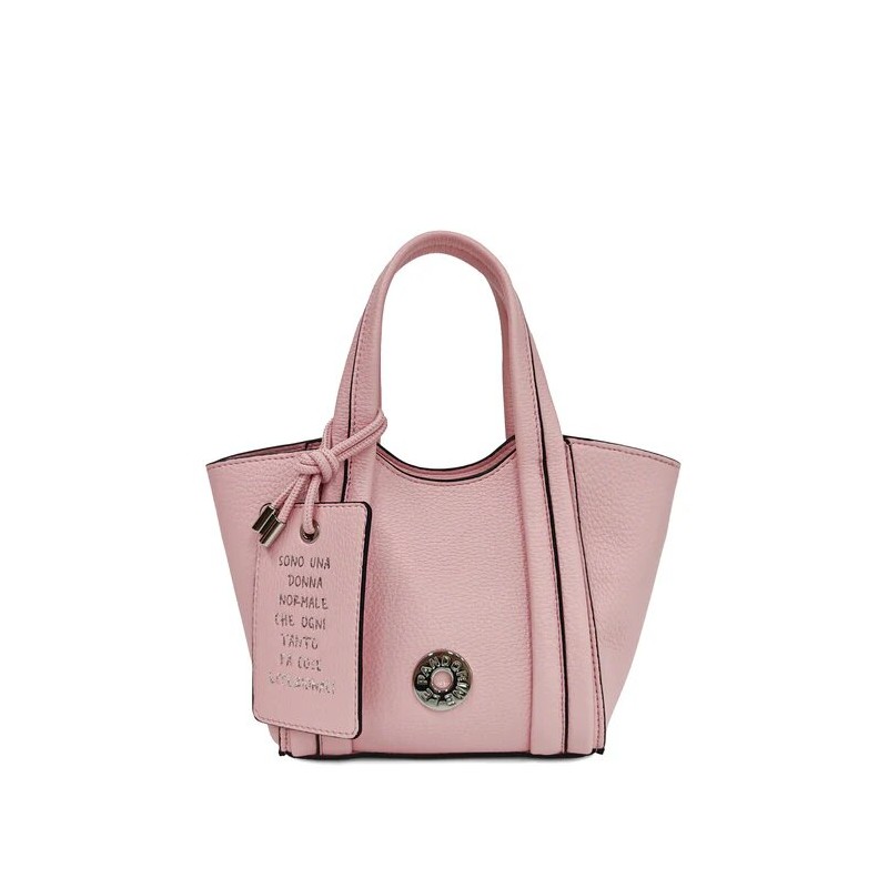 BORSA PICCOLA CON TRACOLLA ROSA - LE PANDORINE - vista frontale