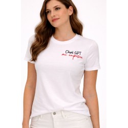 T-SHIRT BIANCA "CHATGPT MI CAPISCE" - MYA STREET.jpg -vista anteriore indossato