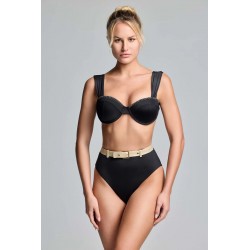 BIKINI CON FERRETTO VITA ALTA NERO - VACANZE ITALIANE - GLORIA