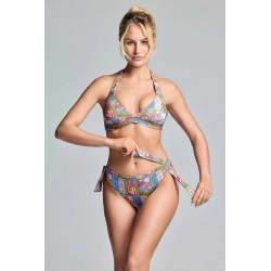 BIKINI TRIANGOLO CON COPPE STAMPA TROPICALE - VACANZE ITALIANE - VICHY.jpg - vista anteriore indossato