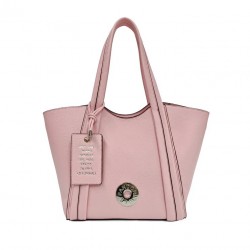BORSA GRANDE CON FRASE ICONICA ROSA - LE PANDORINE - VICKY