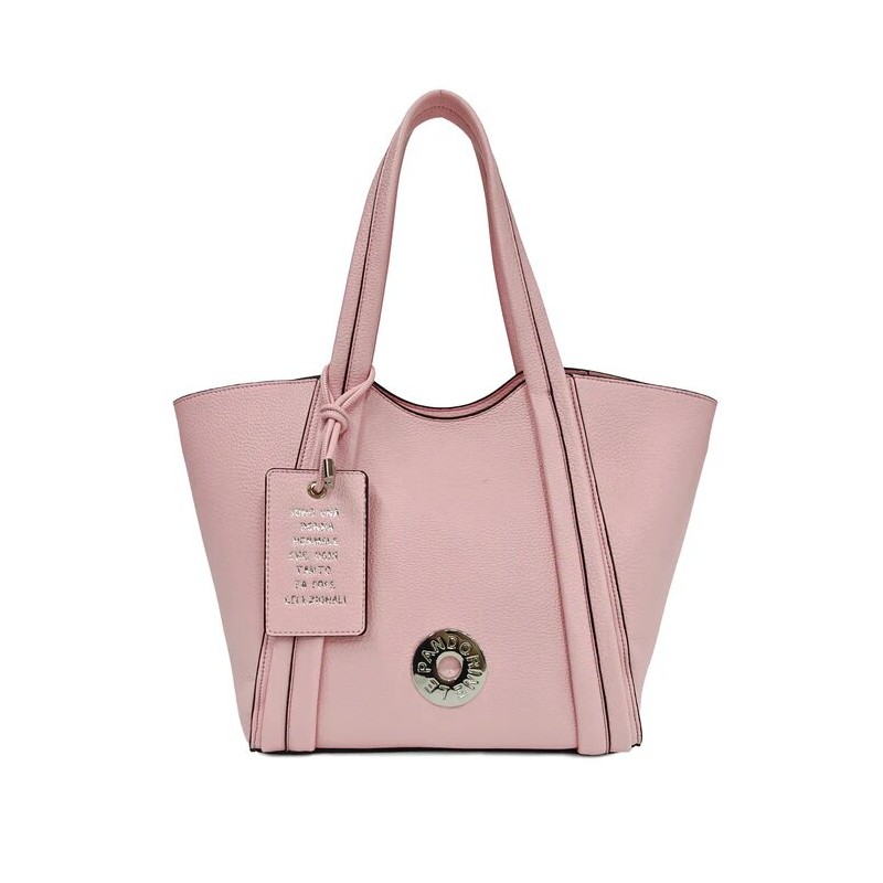 BORSA GRANDE CON FRASE ICONICA ROSA - LE PANDORINE - VICKY