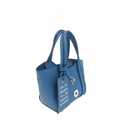 BORSA PICCOLA CON TRACOLLA AZZURRO - LE PANDORINE - VICKY.jpg - vista di profilo