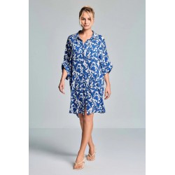 ABITO CAMICIA CORTO FANTASIA FLOREALE BLU - VACANZE ITALIANE - SKY
