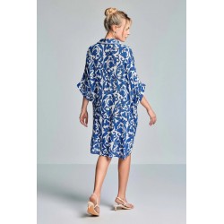 ABITO CAMICIA CORTO FANTASIA FLOREALE BLU - VACANZE ITALIANE - SKY