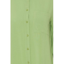 Camicia in Viscosa verde vista anteriore dettaglio bottoni