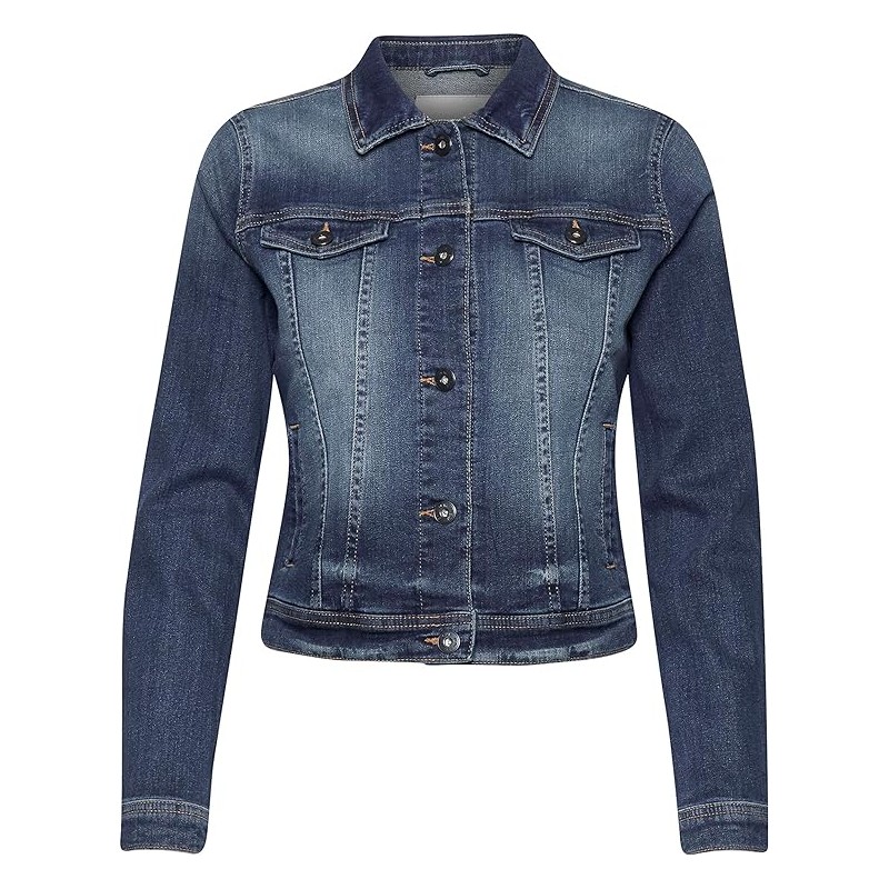 Giubbino di jeans vista anteriore Giubbino di jeans vista anteriore